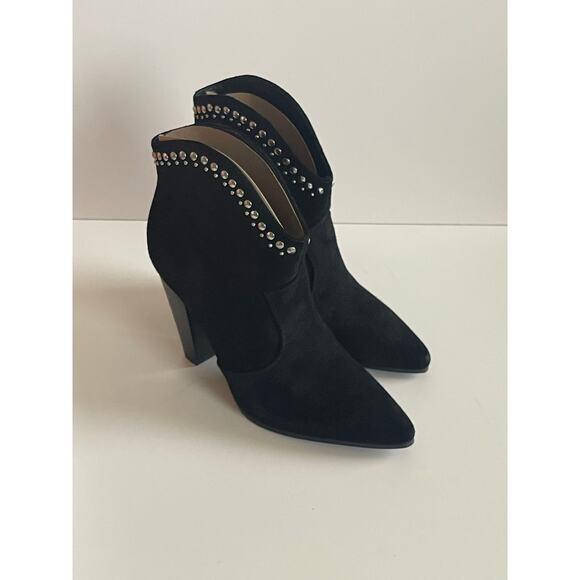 NINE WEST Sera Suede Dress Booties Black Size 8 - Picture 3 of 11
